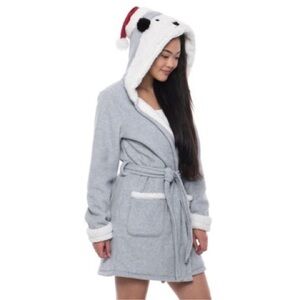 ⭐️ New Artisan NY Bear Hood Sherpa Robe Size Medium